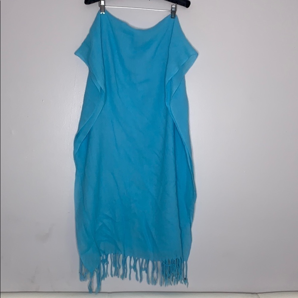 Boutique Oversized Fringe Pashmina Carolina Blue